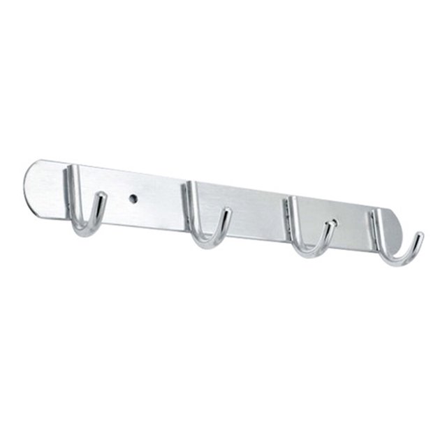Space Aluminum Hooks Bar 3/4/5/6/7 Hooks Hat Clothes Robe Holder Hat Clothes Robe Holder Rack Wall Mounted Bathroom Kitchen Hanger