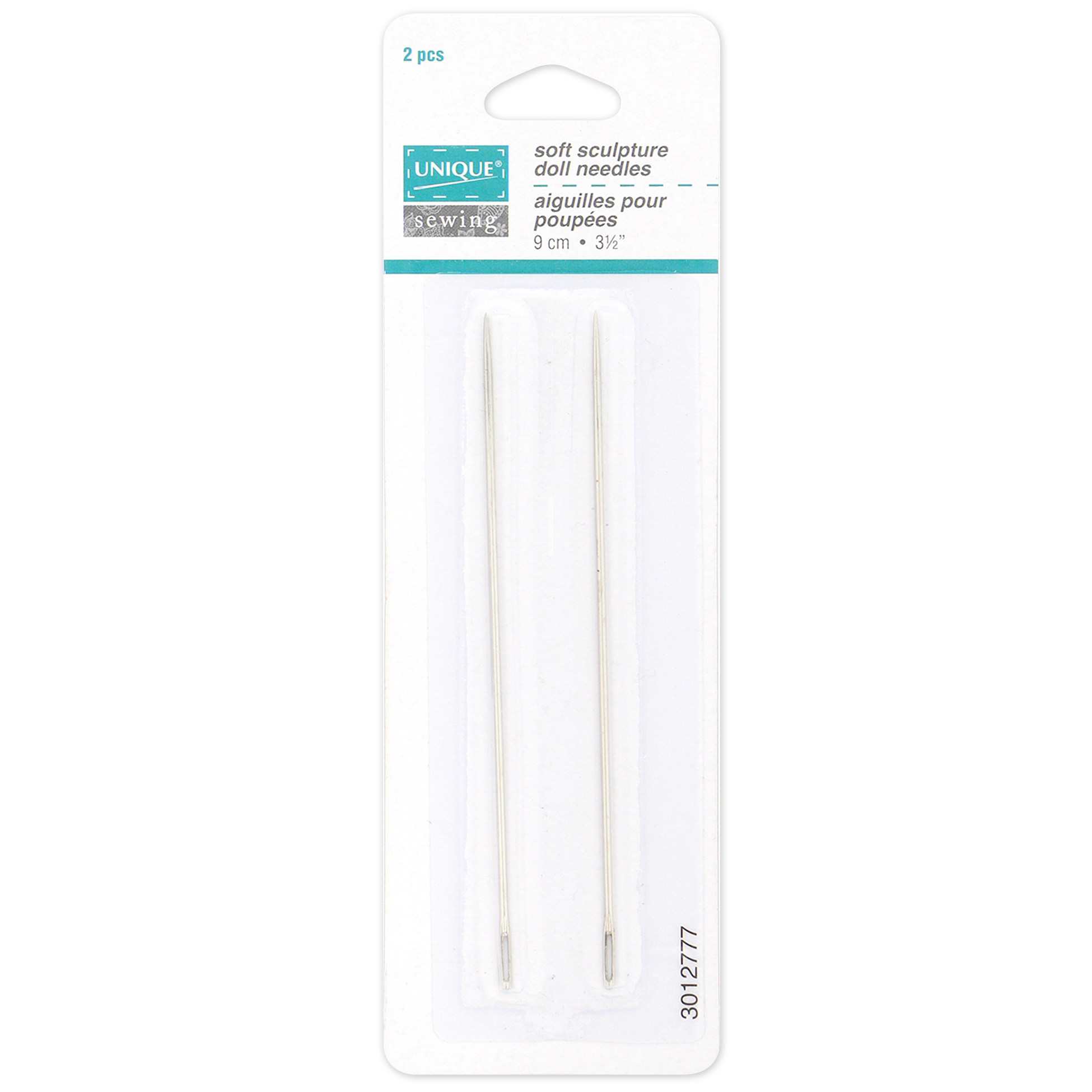 UNIQUE CREATIV aiguilles pour poupées extra longues, 9 cm (3,5 po), 2 pièces