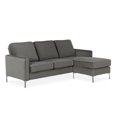 thumbnail image 1 of Novogratz Chapman Sectional Sofa with Chrome Legs, Grey Velvet Couch, 1 of 8