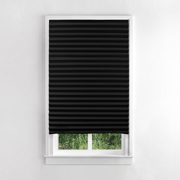 Mainstays Cordless Pleated Paper Shade, Black, 36" x 72"