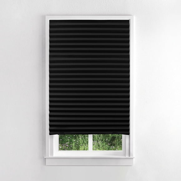 Mainstays Cordless Pleated Paper Shade, Black, 36" x 72"