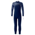 thumbnail image 3 of Choomomo Combinaison de Danse Ballet à Manches Longues avec Strass pour Filles, Bleu Marine 10, 3 of 7