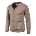 thumbnail image 1 of Mens Cardigan Coats Long Sleeve Winter Fall Button Solid V Neck Slim Fit Warm Sweater Casual Cardigans Tops, 1 of 2