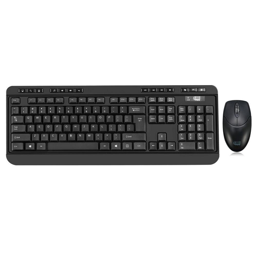 Adesso WKB-1100CB Antimicrobial Wireless Desktop Keyboard and Mouse