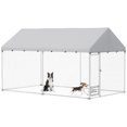 thumbnail image 1 of PawHut Outdoor Dog Run w/ Adjustable & Rotatable Bowls 13.1' x 7.5' x 7.5', 1 of 10
