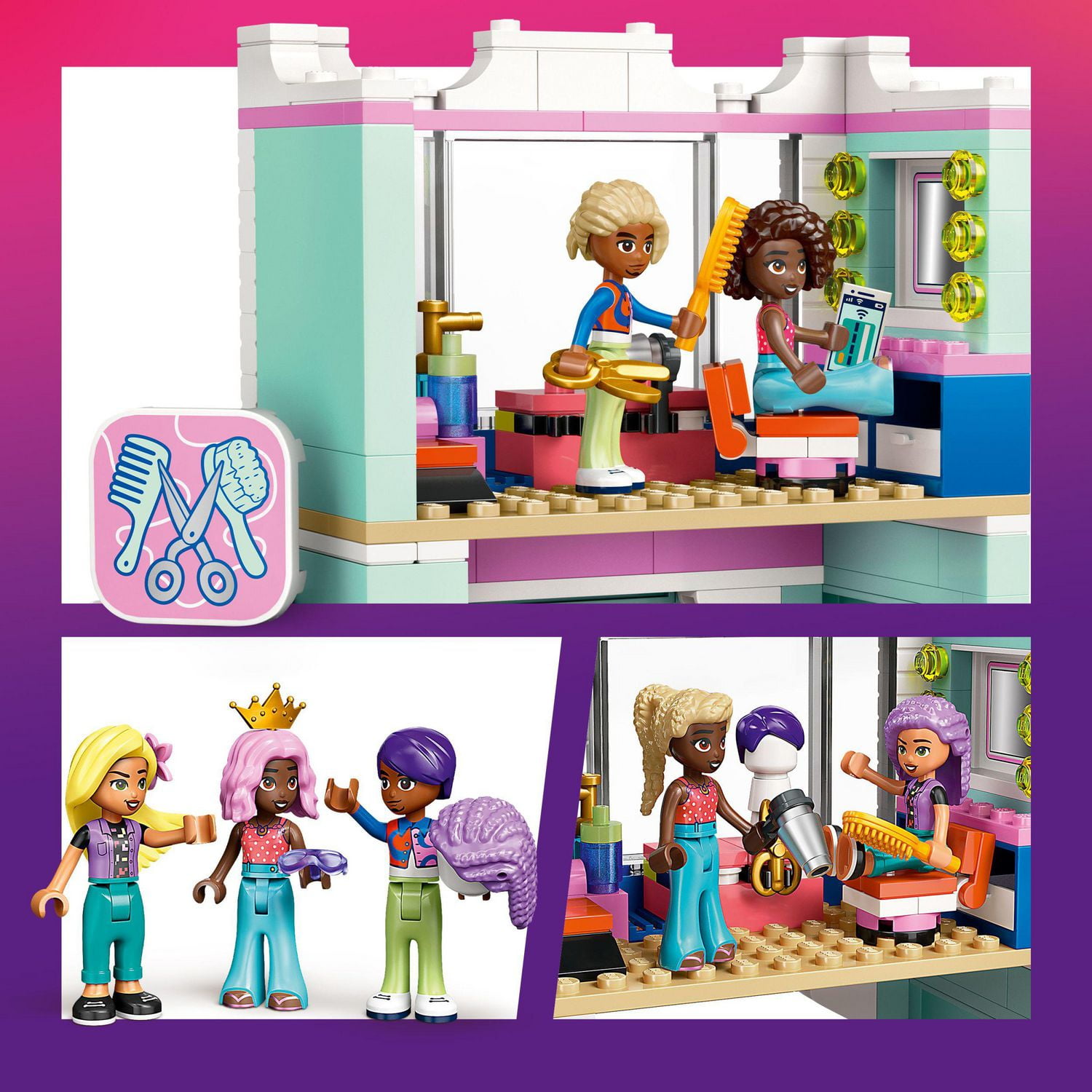 LEGO Friends Hair Salon and Accessories Store Toy Building Set - Hair Salon Toy for Girls and Boys, Ages 7+ - Gift Idea for Kids Birthday - with 3 Minidolls - 42662