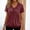Wine, variant on Jacenvly Womens Tops Casual Clearance Fashion Women's Casual Short Sleeve V-Neck Top Blouse Ladies Shirt Pullover Womens Tops Plus Size