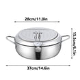 thumbnail image 3 of Binwennn Stainless Steel Deep Fryer New Japanese Deep Fryer Stainless Steel Deep Fryer With Lid Temperature Control And Oil Filter Rack Suitable For Kitchen Home Use Air Fryers Pan Air Fryer Tray Air, 3 of 7