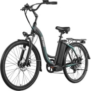 Gotrax EBE6 26" Electric Bike for Adults, 500W Motor, Up to 88km Range, 25km/h Top Speed, 7-Speed, Front Shock Absorber, Large Smart LCD Display & Adjustable Seat,Black