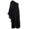 thumbnail image 3 of Ensemble Assorti Combinaisons pour Femmes une Épaule Soirée Cocktail Semi-Formel Robe Maxi Pantalon Tenue 2 Pcs Survêtement S-111 Noir TG, 3 of 5