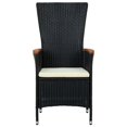 thumbnail image 2 of vidaXL Chaises d'Extérieur 2 Pcs avec Coussins en Rotin Poly Noir, 2 of 4