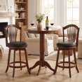 thumbnail image 4 of Costway Swivel Bar Stools Set of 4, 25" Counter Height Barstools with Backrests, Wood Frame Brown, 4 of 9
