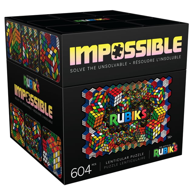 Rubik’s Cube, Rubik’s Impossible Puzzle, 604-Piece Lenticular Puzzle, Ages 14+