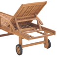 thumbnail image 4 of vidaXL Sun Loungers 2 pcs with Red Check Pattern Cushion Solid Teak Wood, 4 of 6