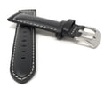 thumbnail image 2 of 20mm Leather Watch Band Strap, Mat Finish, White Stitching, Stainless Steel Buckle, 2 of 7