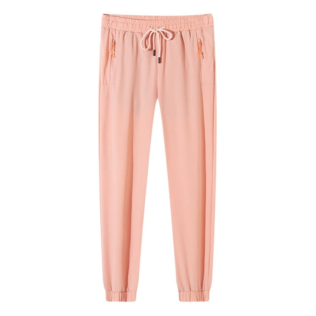 Yuyuzo Pantalons de Survêtement Grande Taille pour Femmes Taille Haute Élastique avec Cordon de Serrage Bas Resserré Joggeurs Décontractés pour Randonnée
