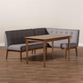 thumbnail image 3 of Baxton Studio Arvid Ensemble Moderne de Coin-Repas en Bois de 3 Pcs avec Tissu Capitonné, Gris, 3 of 6