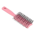 thumbnail image 4 of Detangling Hair Brush with Rounded Nylon Teeth, Hollow Back Design, Curved Body, Non Slip Handle, Hanging Hole for Hair Care, 4 of 7