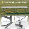 thumbnail image 1 of GloryStar 6 Foot Portable Folding Bench, HDPE Benchtop with Metal Frame & Carrying Handle for Indoor/Outdoor Picnic, Camping**, 1 of 8