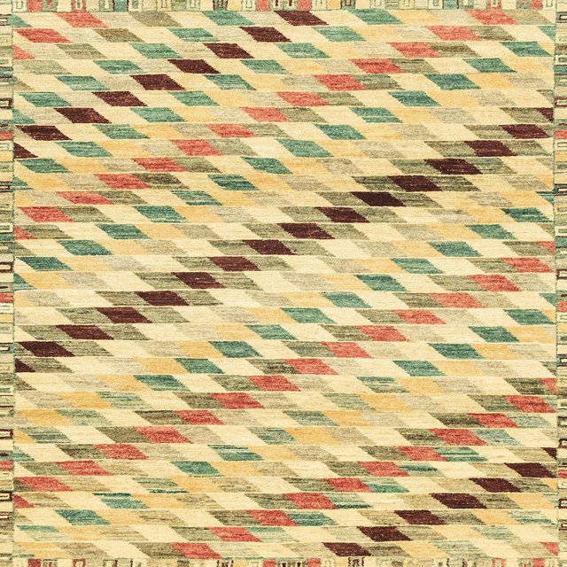Ahgly Company Indoor Square Abstract Cinnamon Brown Abstract Area Rugs, 5' Square