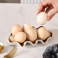 thumbnail image 1 of Fwttom Ceramic Egg Tray, Egg Tray Ceramic Material Sauces Snack Tray Dividing Plates Tableware Kitchen Supplies, 1 of 6