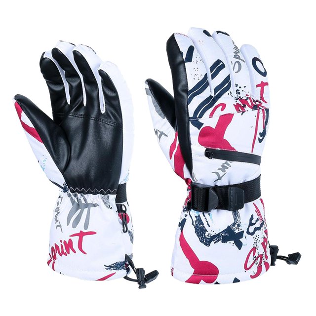 Gants Thermiques Écran Tactile Neige Eau pour Hommes Femmes - Rouge, G L