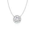 thumbnail image 1 of Angara Collier en Diamant Naturel - Collier Solitaire en Diamant Rond Serti Clos en Or Blanc 14 K pour Femmes, 1 of 10