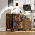 thumbnail image 2 of HOMCOM 2 Drawer Vertical File Cabinet with Silent Slides, Rustic Farmhouse Filing Cabinet with Barn Doors for A4/Letter Size, Printer Stand with Storage for Home Office, Rustic Brown, 2 of 5