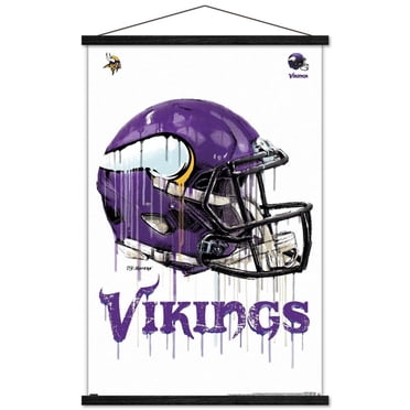 NFL Minnesota Vikings - Drip Helmet 20 Wall Poster, 22.375" x 34" Framed