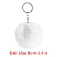 thumbnail image 3 of pitrice Fuzzy Ball Keychain Supple Comfortable Lovely Key Rings Adorable Practical Key Chains Women for Children Adults Elderly Students White 8cm, 3 of 7