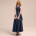 thumbnail image 4 of Robe Fille Robes Formelles Robe de Soirée Récital Performance Concours Élégant Sans Manches Robes Filles Marine 11 Ans-12 Ans, 4 of 4