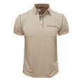 thumbnail image 4 of Men's Shirts - Product Category Men Product Title Male Spring Short Sleeve Solid Color Pocket Letter Stripe Stitching Raglan Sleeve Top, 4 of 6