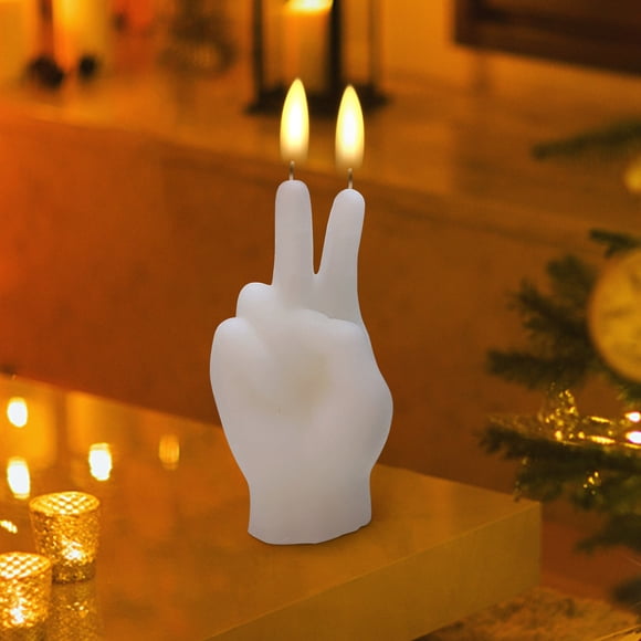 Hand Gesture Candle Funny Finger Shape Sculpture Candle Quirky Biye Scissors Hand Aromatherapy Candle for Home Decor,Living Room,Bedroom,Office,Bar,Shelf Accent,Unique Gift Idea for Girlfriend,Small