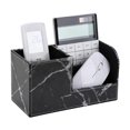 thumbnail image 4 of KINGFOM Multifunctional PU Leather Desk Organizer Pen Holder Brush Pot Pen Container Home School Office Stationery Storage Box Office Suppllies Business Cards Remote Control Pencil Holder Black Marble, 4 of 9