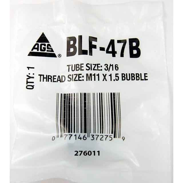 American Grease Stick Tube Embout Écrou BLF-47B 3/16 Pouce Taille du Tube M11 x 1.5 Bulle; Naturel; Acier; 1 par Sac