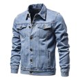 thumbnail image 1 of Veste en Denim Homme Mode Décontractée Veste en Denim Extérieur Veste à Simple Boutonnage Veste de Travail, 1 of 9