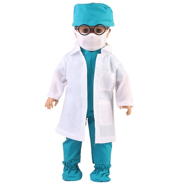Ensemble de 6 Pcs Tenue d'Infirmière pour Poupée Vêtements de Poupée Fournitures pour Poupée de 18 Po.
