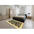 thumbnail image 4 of Ahgly Company Indoor Square Abstract Mustard Yellow Oriental Area Rugs, 4' Square, 4 of 6