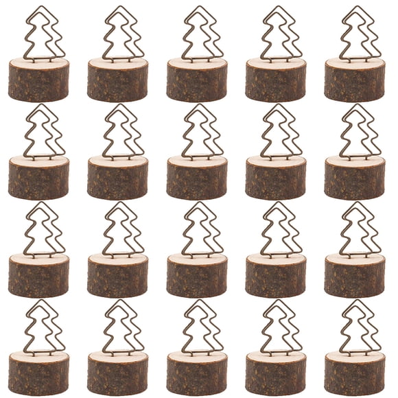 Porte-cartes en Bois : 20 Pcs Mini Porte-Photos, Pince pour Notes, Support Filaire pour Photos