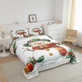thumbnail image 3 of Cartoon Snowman Queen Comforter Set,Santa Claus Hat Bedding Set,Xmas Gift Down Comforter,Happy Winter Holiday Bed Set Microfiber, 3 of 7