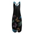 thumbnail image 1 of Pompotops Women Casual Rompers Solid Sleeveless Jumpsuits Tracksuit Button V-Neck Bodysuit, 1 of 4