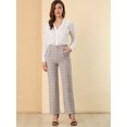 thumbnail image 3 of Unique Bargains Women's Christmas Plaid Pockets Elastic Waist Straight Leg Pant, 3 of 6