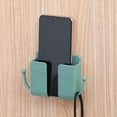 thumbnail image 3 of Wall Mount Cell Phone Holder Adhesive Wall Cell Phone Holder Charging Stand and Remote Control Stand Cell Phone Charger Outlet Pocket  Deck Storage Box for Home Bedroom Bathroom, 3 of 17
