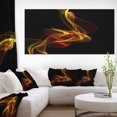 thumbnail image 1 of Red Yellow Twisted Waves Fractal - Large Abstract Canvas Wall Art, 1 of 3