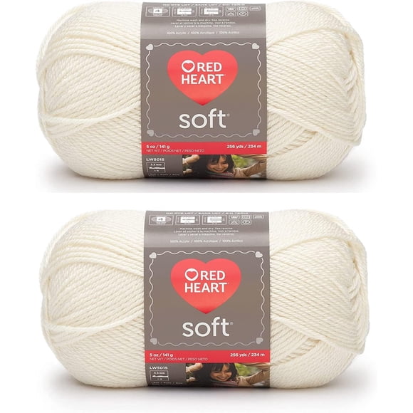 Bulk Buy: Red Heart Soft Yarn E728-9779 (2-pack) (Off White)