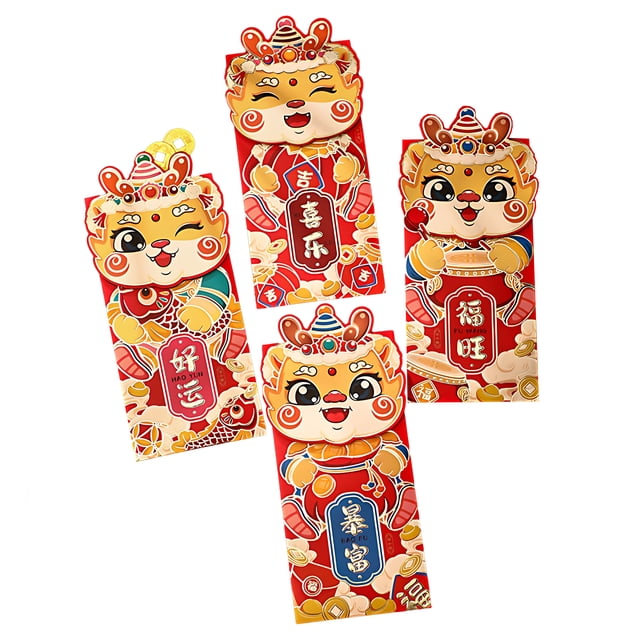 Youkk 4pcs Lunar Year Decor Packets Adding Charm To Chinese New Year Celebrations Type3 7 inch+4pcs