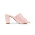 thumbnail image 3 of BLISSFUL STEP Édition Sandales Mules à Talon Bloc à Enfiler pour Femmes Rose 9,5, 3 of 7