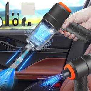 Aspirateur portatif, Aspirateurs portatifs 120W Puissante aspiration petit aspirateur de voiture Mini Poussières Buster avec Usb Nettoyant à vide portable avec tenue de nettoyage