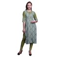 thumbnail image 1 of Bimba Rayon Slub Indian Printed Straight Kurta 3/4 Sleeve Tunic Dress For Women, 1 of 6
