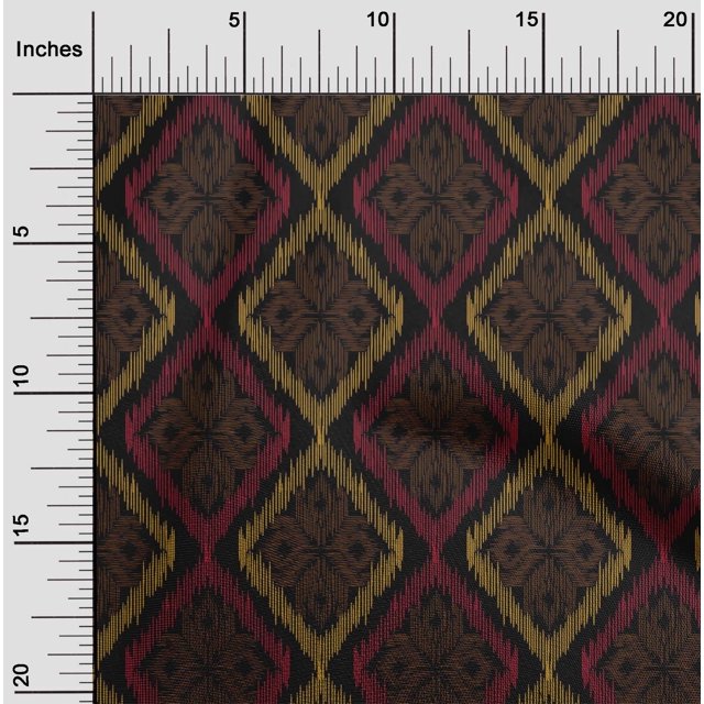 oneOone Georgette Viscose Fabric Argyle Ikat Print Sewing Fabric BTY 42 Inch Wide